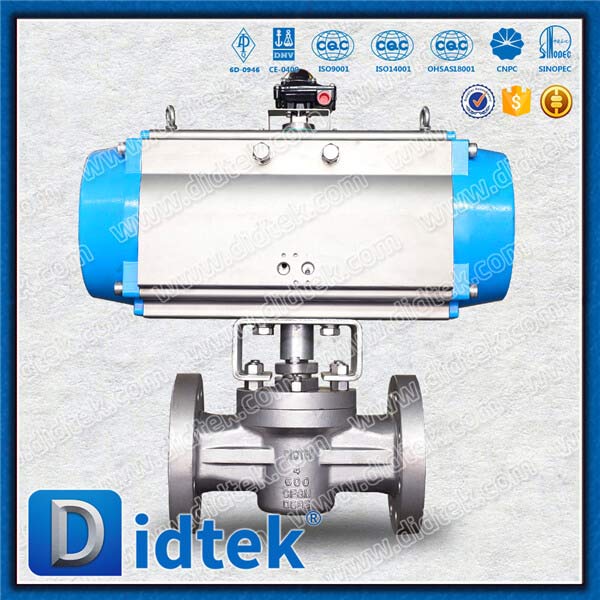 High Pressure RPTFE Sleeve Plug Valve With Double Acting Pneumatic