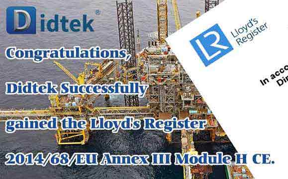 Didtek Successfully gained Lloyd's Register 2014/68/EU Annex III Module H CE